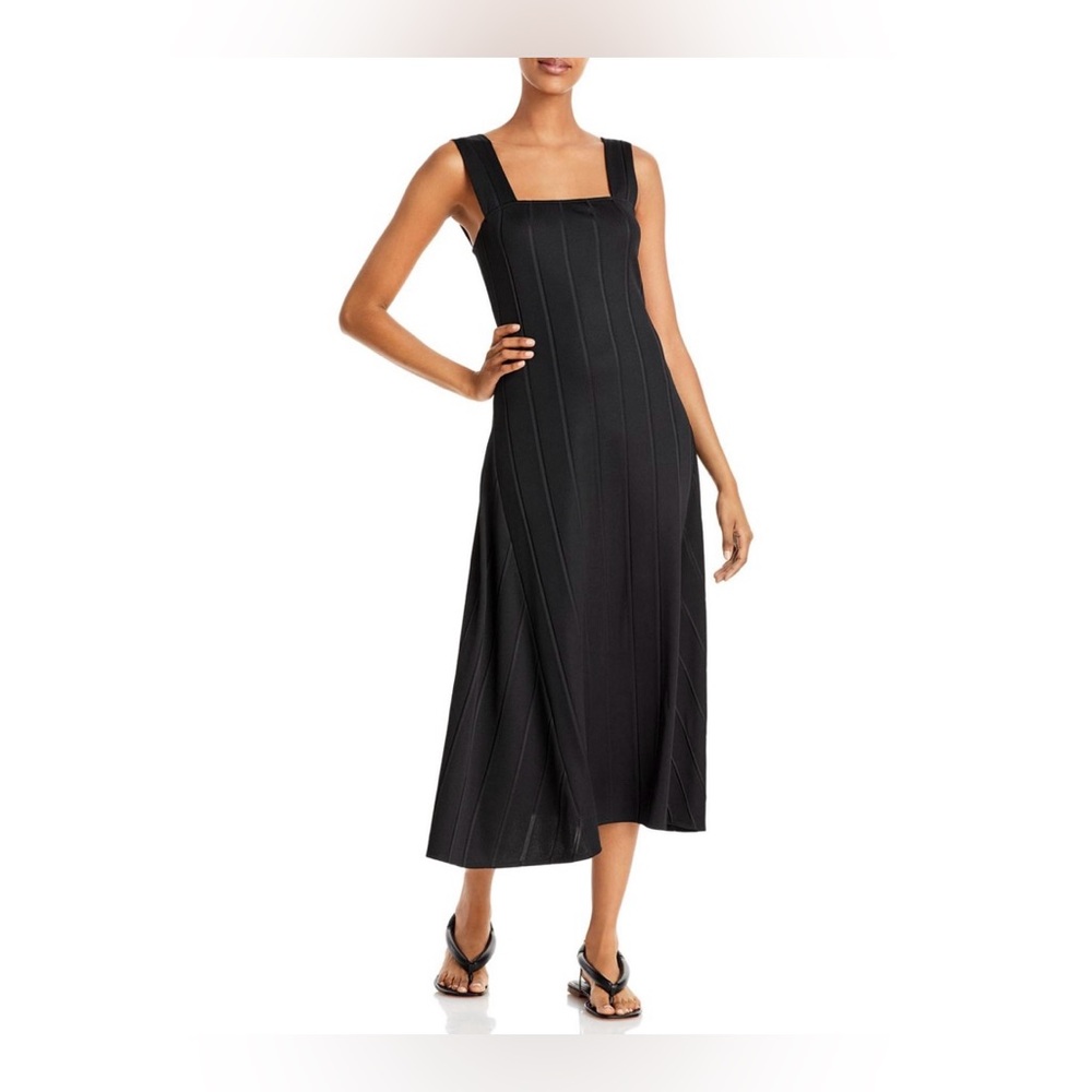 Theory Black A-line Sleeveless Midi Dress